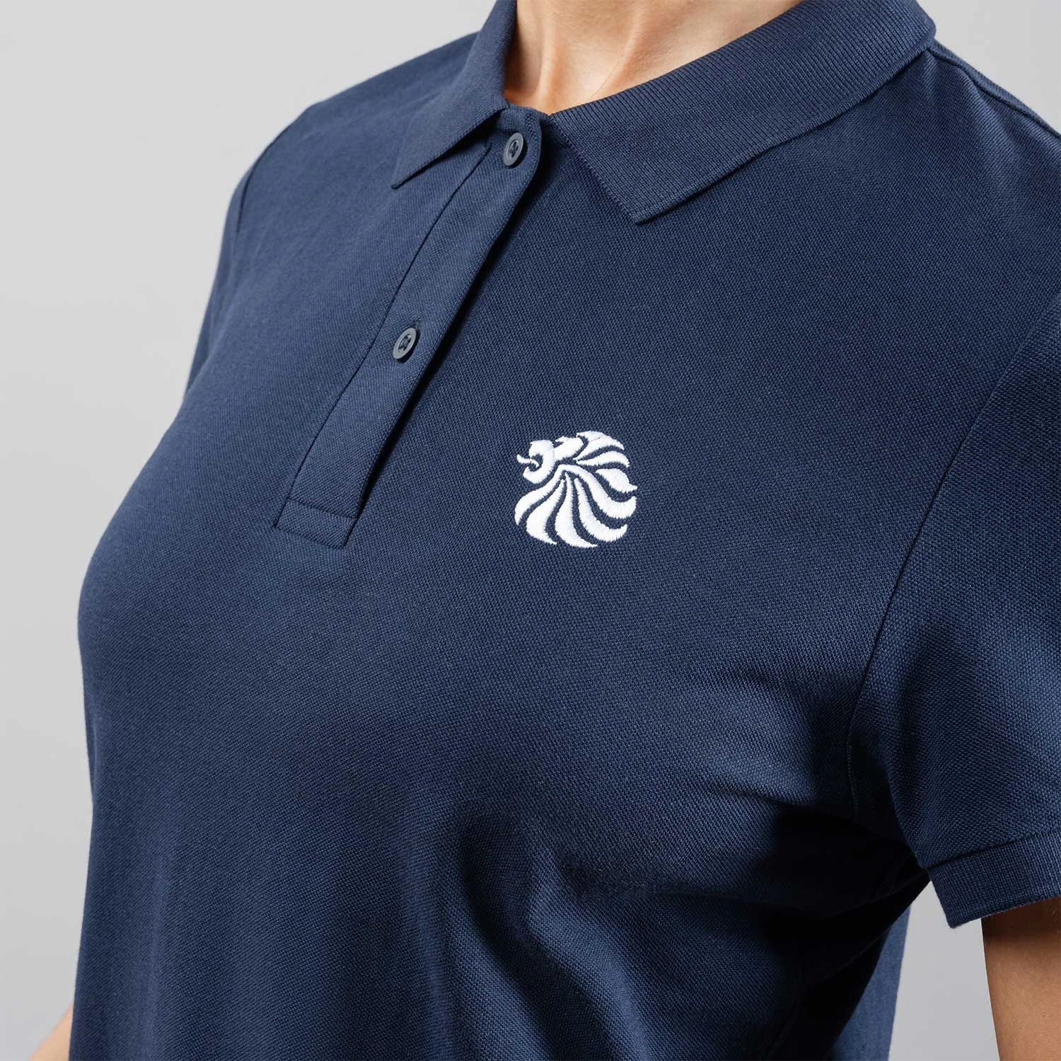 Cozy Wearable Timeless Piece Women's Team GB Mono Small Lion Polo  - Navy