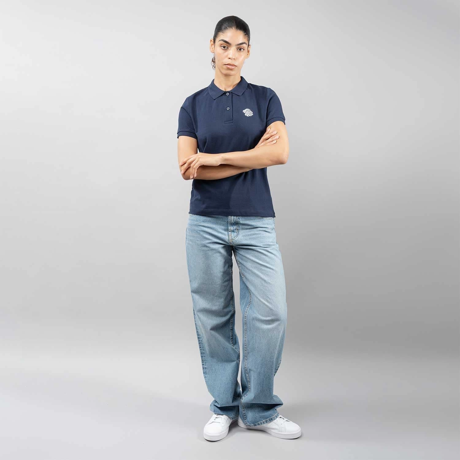 Sophisticated Casual LowImpactDye Women's Team GB Mono Small Lion Polo  - Navy