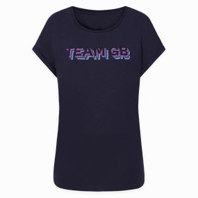 Fashion Comfort Women's Team GB Stacked Text T-Shirt - Navy  - Navy