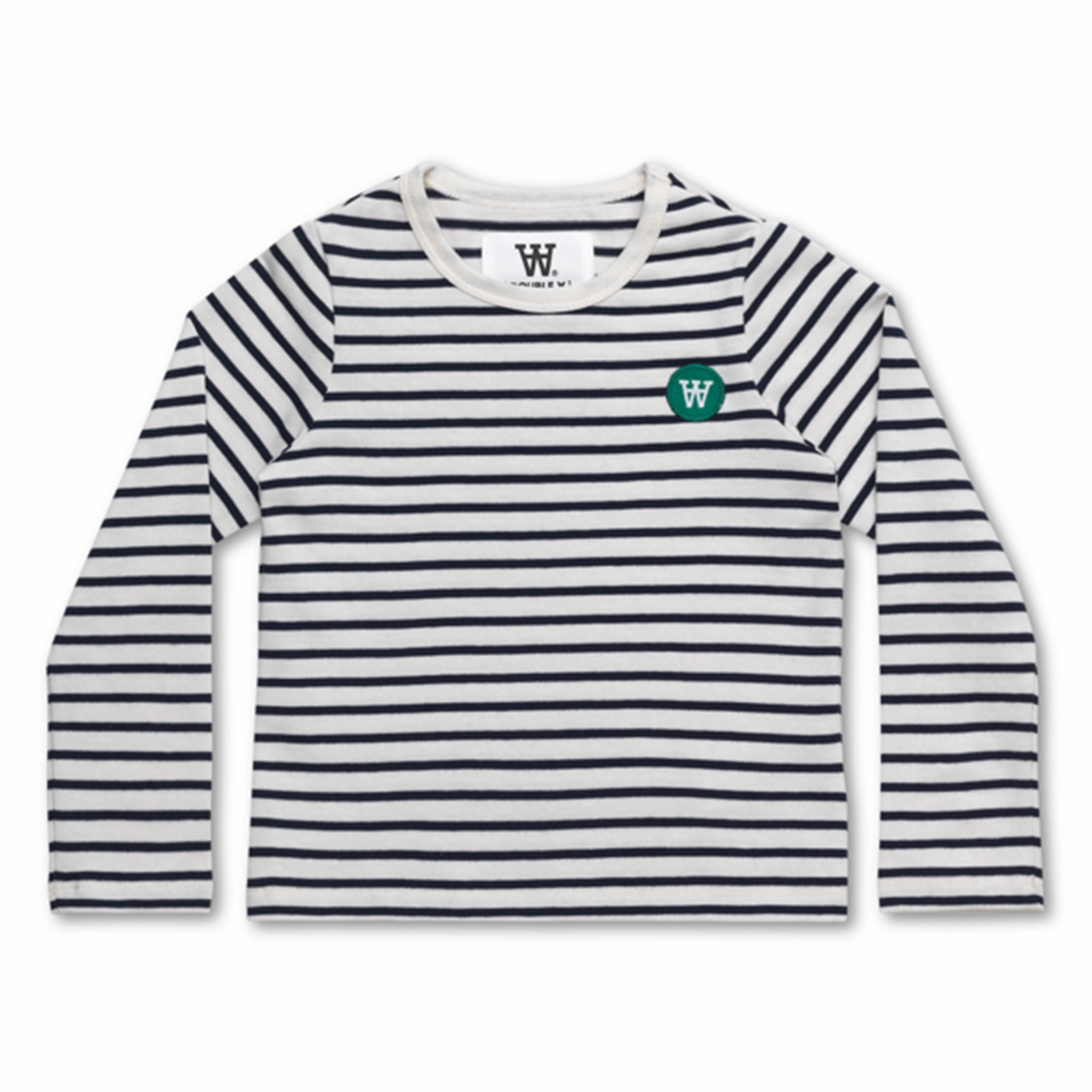 Wood Wood Double A Kim Blouse Off White/Navy Stripes Seamless Side Panels