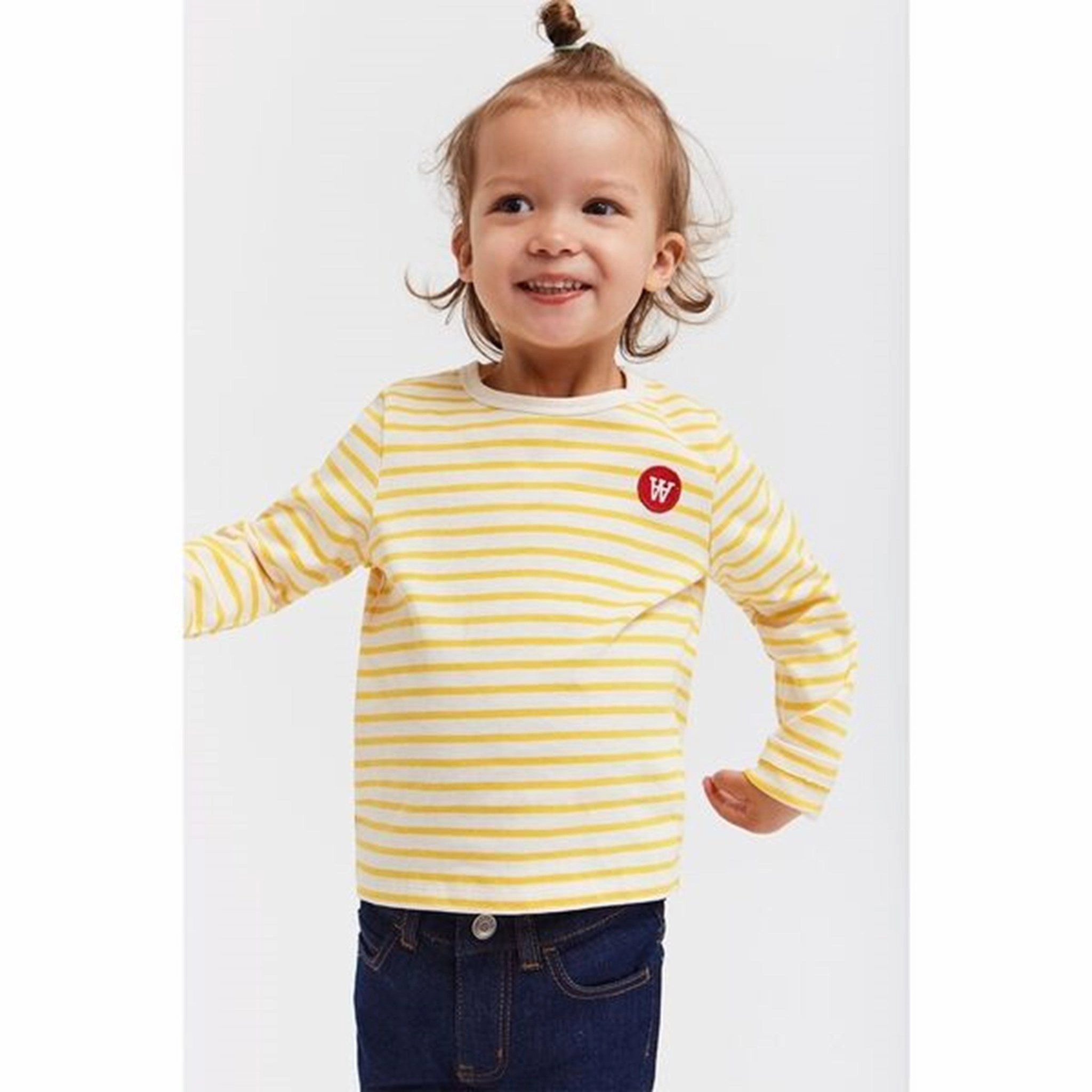 Easy Care Wood Wood Double A Kim Blouse Off White/Yellow Stripes