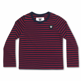 Summer Vibes Wood Wood Double A Kim Bluse Navy/R?d Stripet