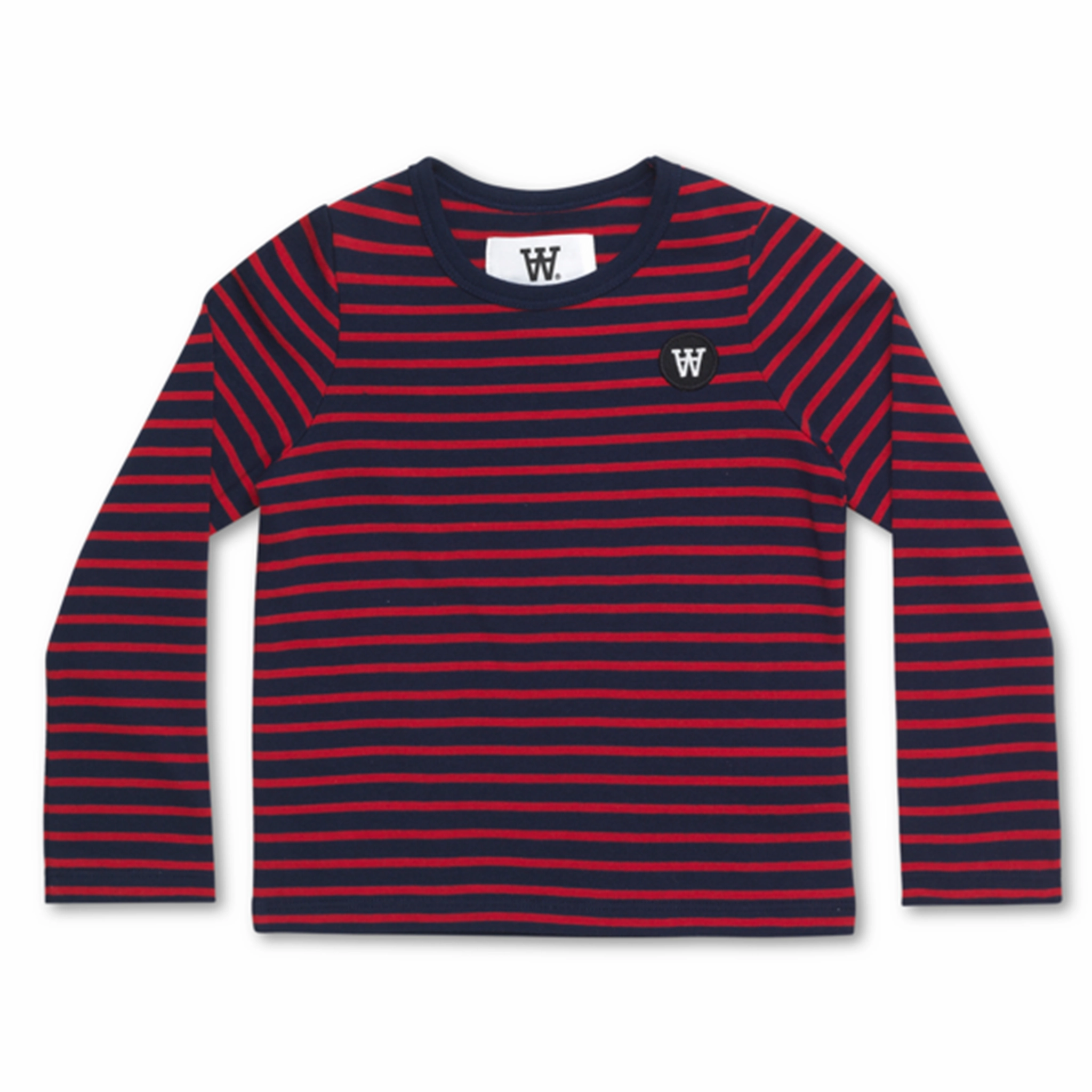 Wood Wood Double A Kim Bluse Navy/R?d Stripet Minimalist Design Lightweight Comfort