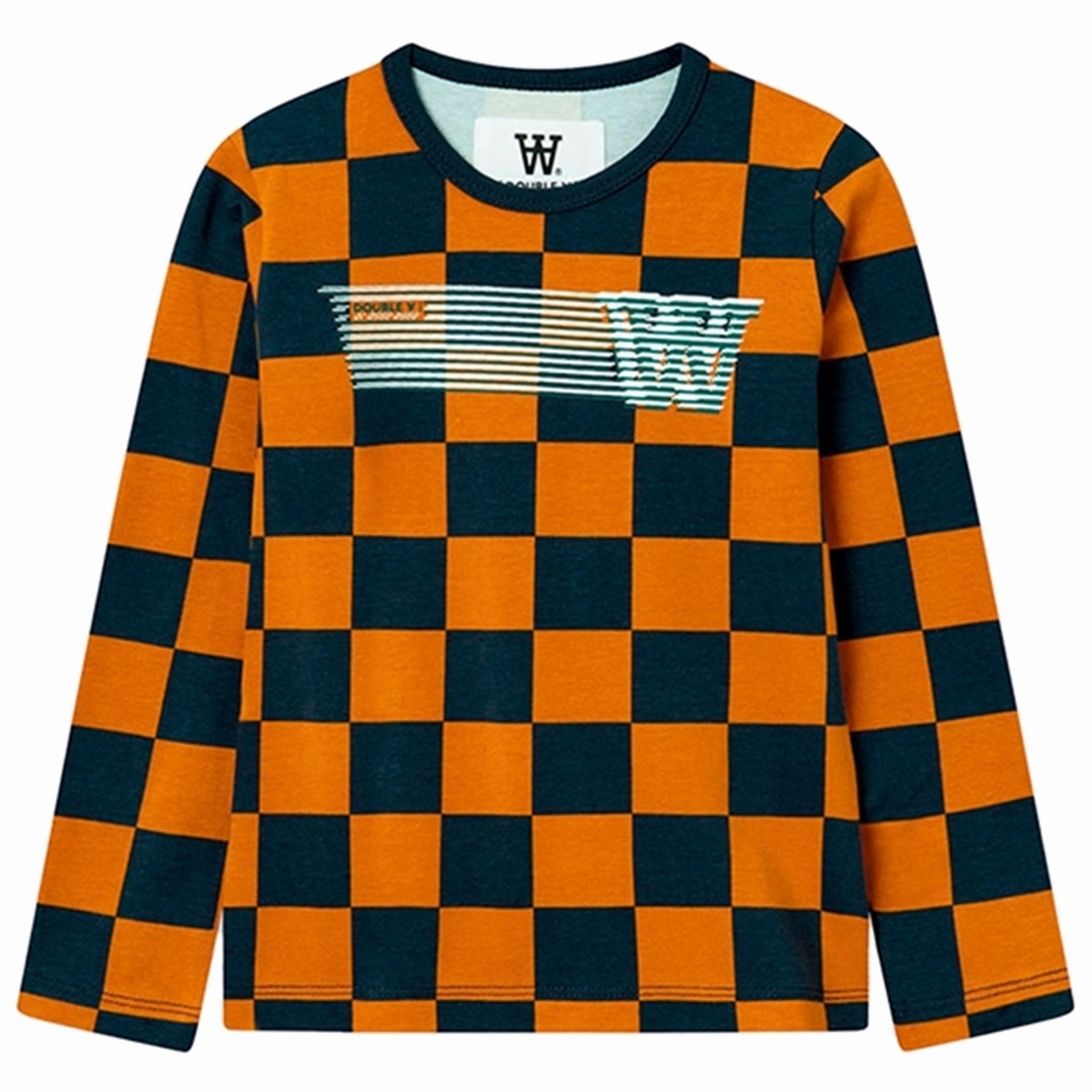 Comfort Stretch Nautical Look Wood Wood Eternal Blue/Golden Brown Aop Kim Checkered Blouse