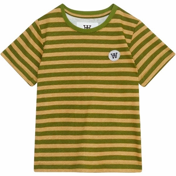 Seasonal Layer Chilly Day Style Wood Wood Khaki/Pesto Stripes Ola Chrome Badge T-Shirt