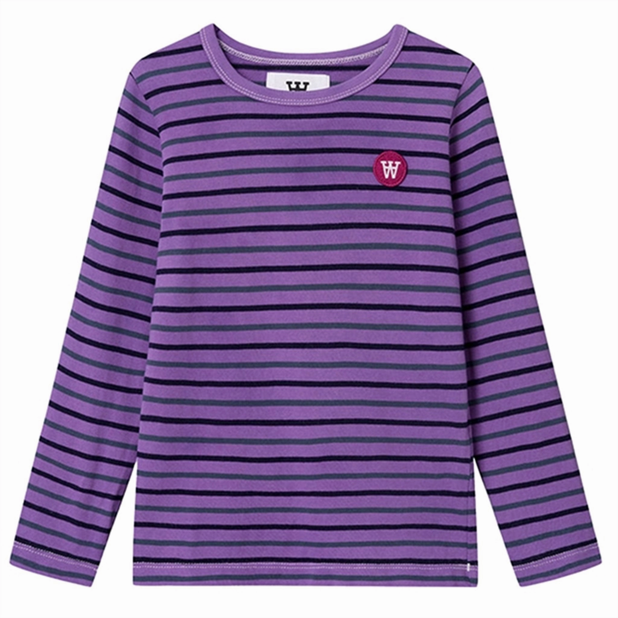 Wood Wood Light Amethyst Stripes Kim Shirt Relaxed Comfort Moisture Management Tech