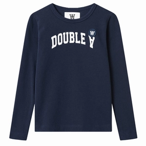 Pullover Design Wood Wood Navy Kim Arch Logo Shirt