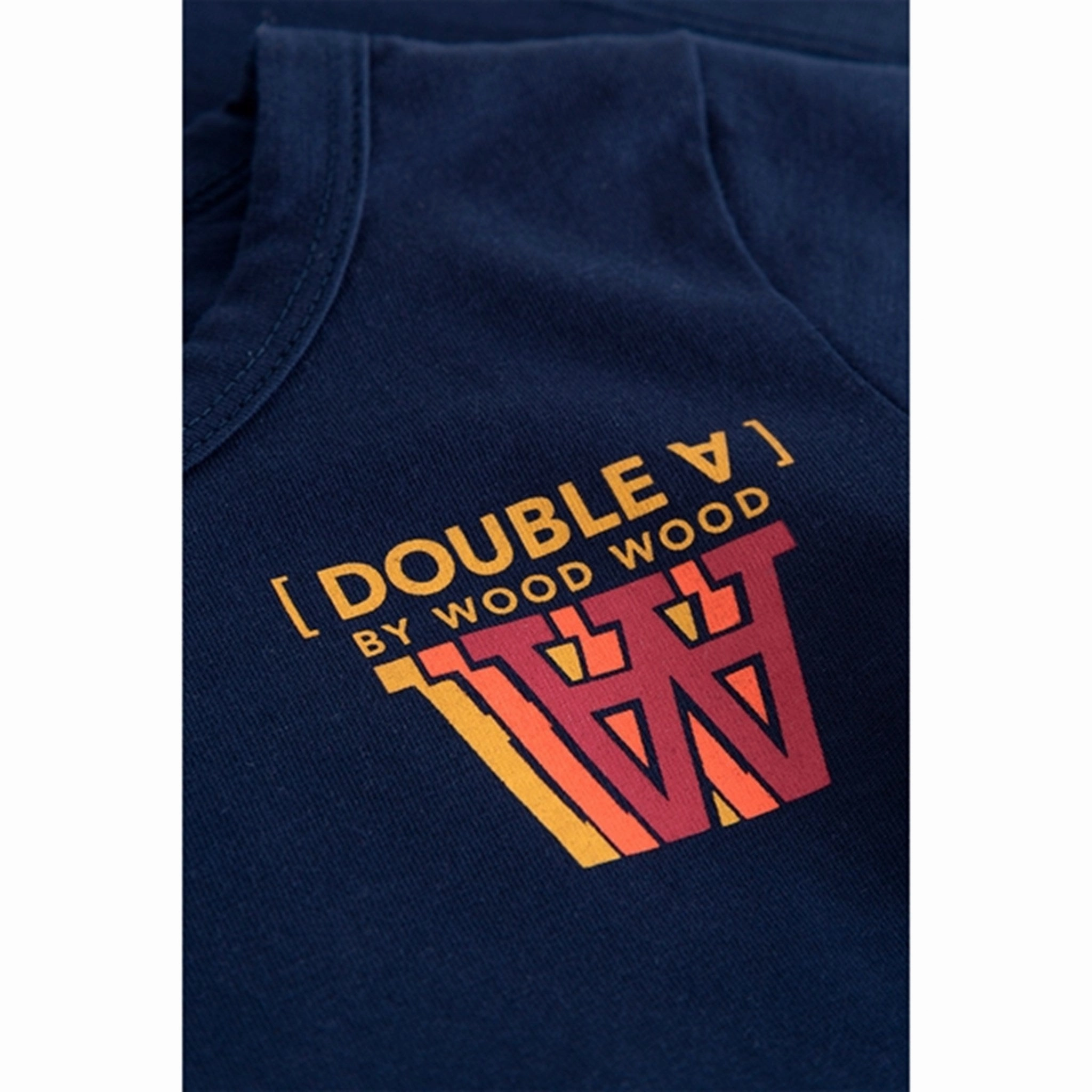 Wood Wood Navy Kim Stackes Logo Bluse Striped Design Contemporary Style