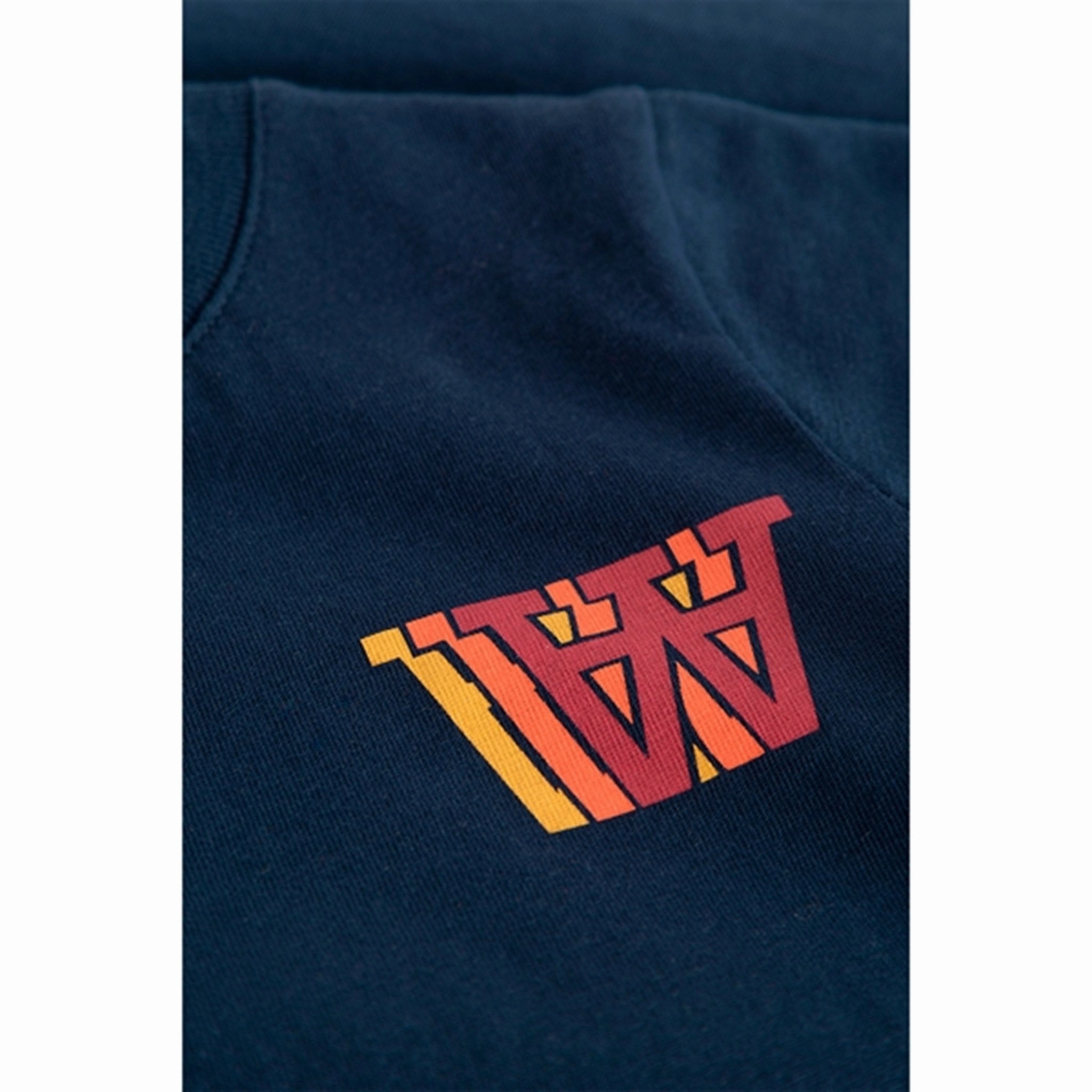Wood Wood Navy Ola Logo T-shirt Casual Comfort Top Seamless Edging
