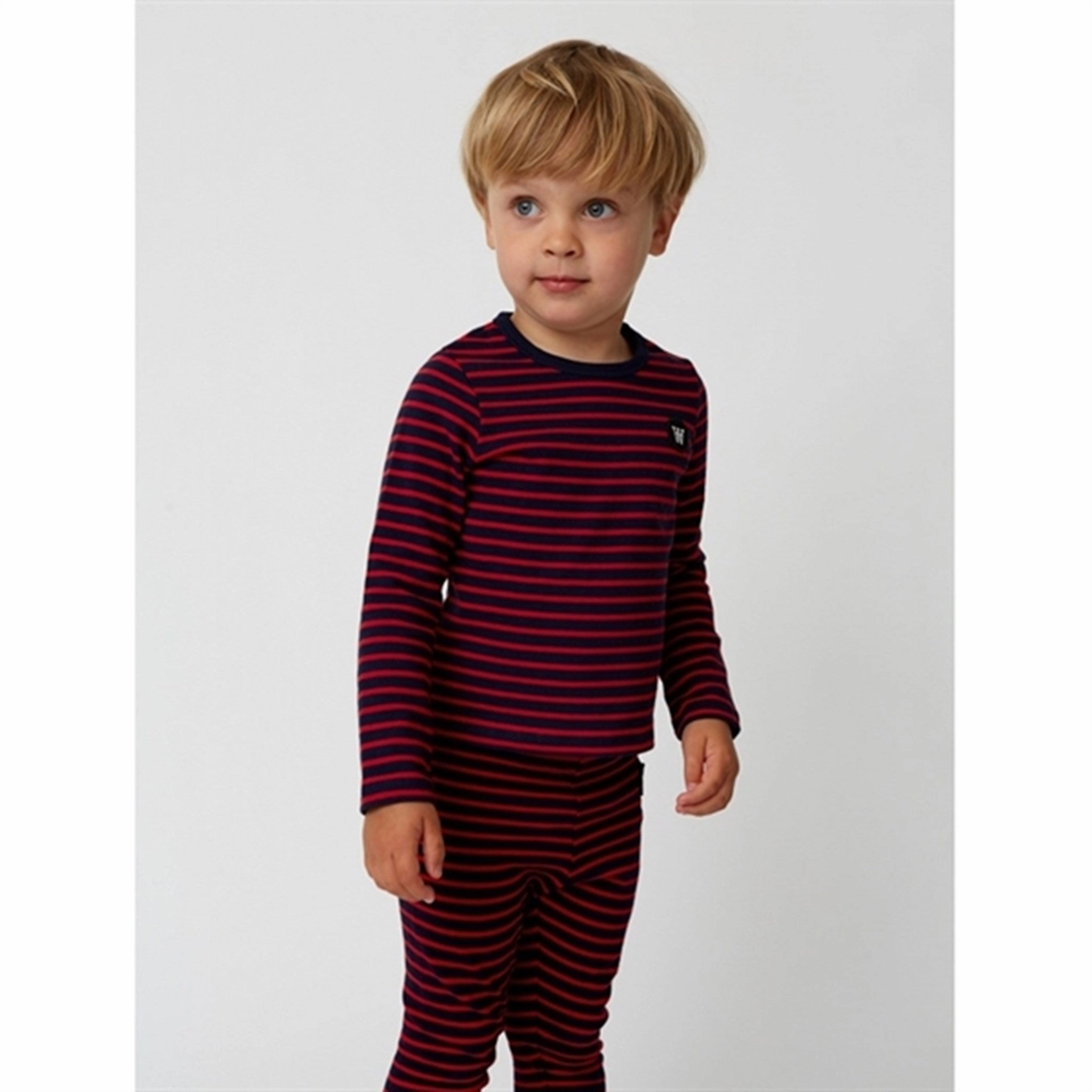 Date night Eco Friendly Material Wood Wood Navy/Red Stripes Kim Blouse