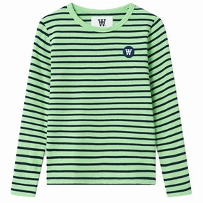 Wood Wood Pale Green/Navy Stripes Kim Shirt Spring Trend