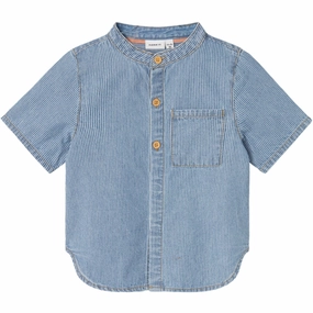 Wardrobe Essential Ergonomic Back Panel Name It Light Blue Denim White Stripe Denim Shirt