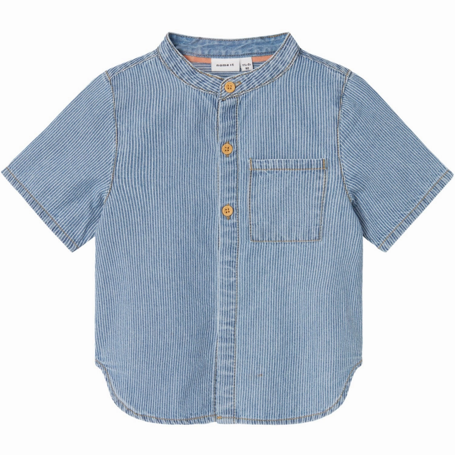 Wardrobe Essential Ergonomic Back Panel Name It Light Blue Denim White Stripe Denim Shirt