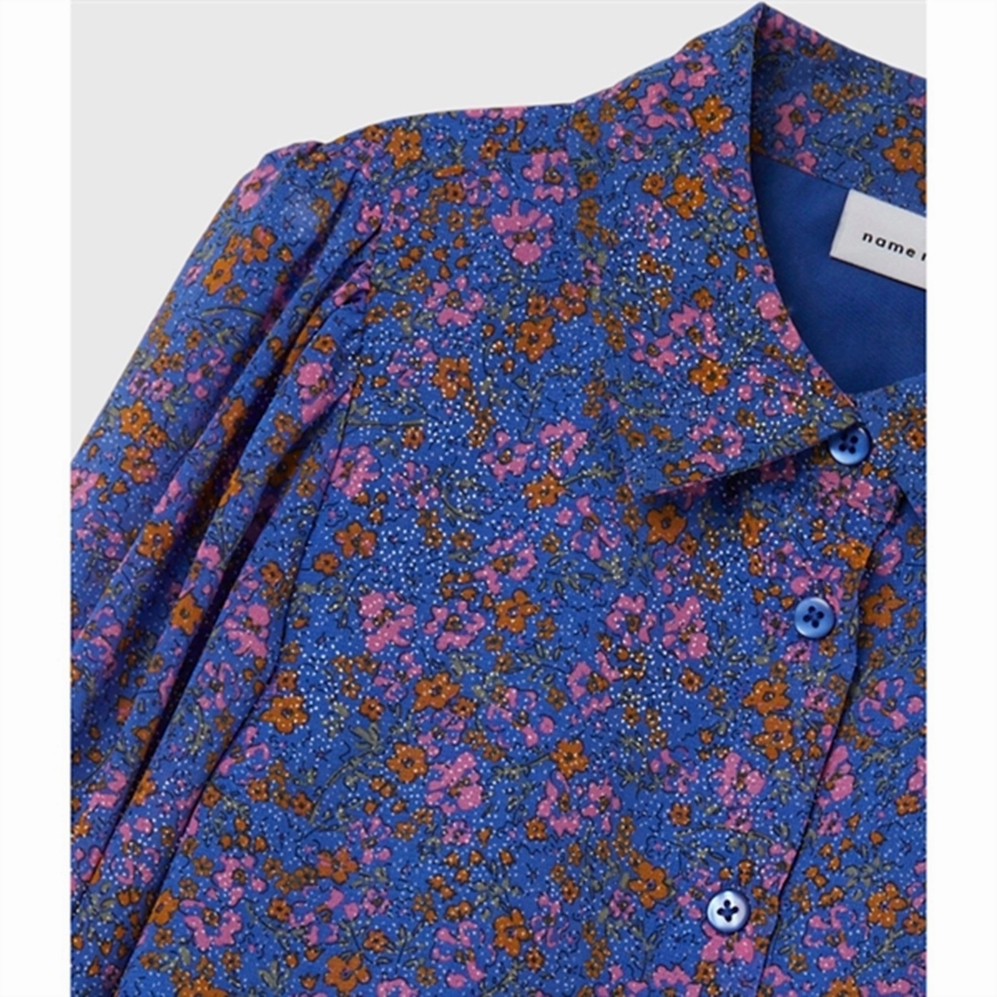 Printed Pattern Name it Dazzling Blue Olasigne Blouse