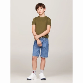 Comfy Wardrobe Non Irritating Collar Tommy Hilfiger Utility Olive Essential Cotton Tee S/S