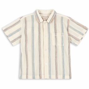 Multipurpose Layering Fabric Fitted Design Konges Sl?jd Antique White Vincent Ss Shirt Gots