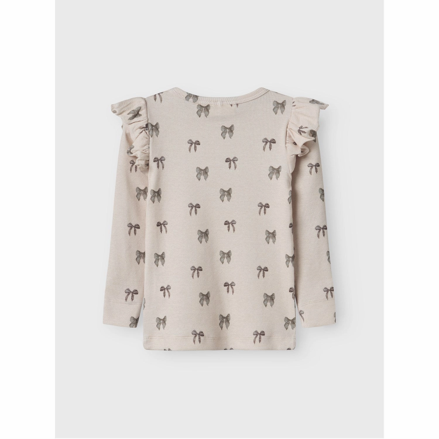 Lil'Atelier Silver Peony Bow Nmfgavo Eko Ls Slim Top Lil Noos Fashionable Pick Layered Collar