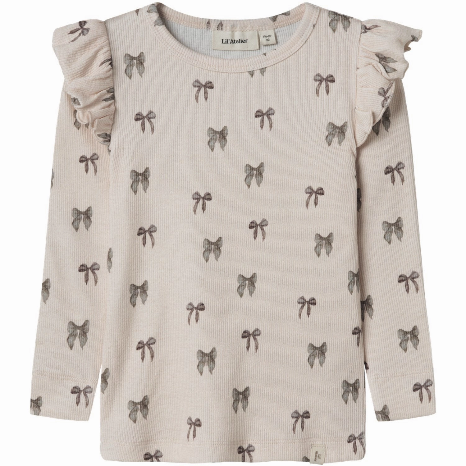 Flexible Material Lil'Atelier Silver Peony Bow Nmfgavo Eko Ls Slim Top Lil Noos