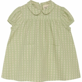 Fl?ss Stella Dress Lime Gingham Crisp Finish