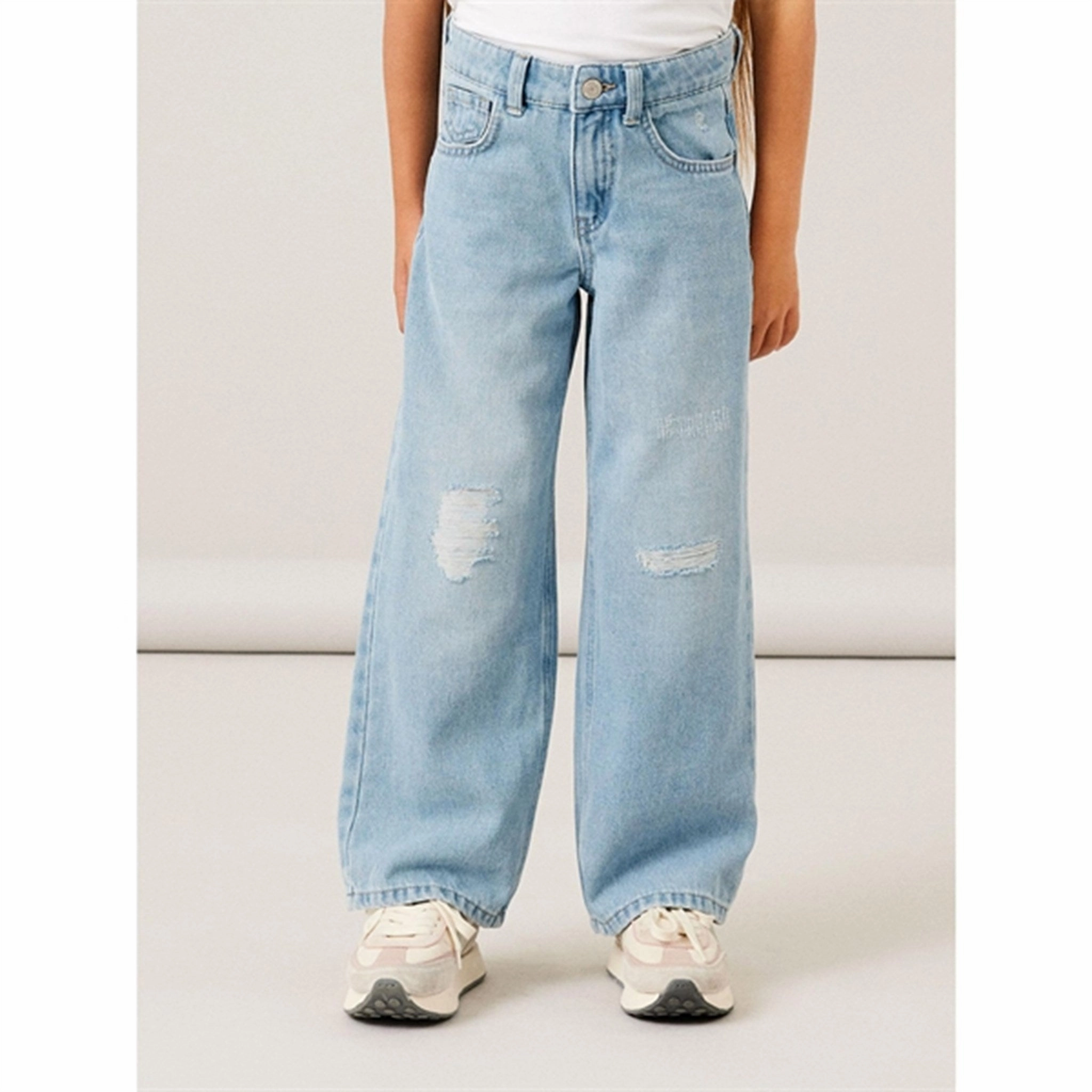 Daily Wear Nature Lover Abrasion Resistant Denim Name it Light Blue Denim Rose Wide Jeans Noos