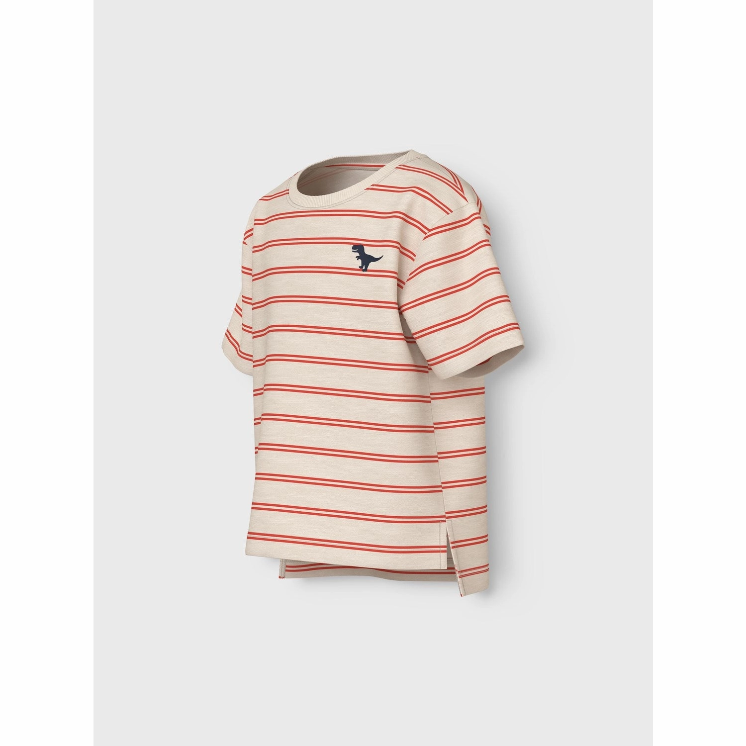 Name It Whitecap Gray Paprika Voby Regular T-Shirt Durable Stitching Stretch Jersey Knit