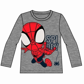 Name it Grey Melange Junior Spidey Blouse Ruffle Edge Gym Appropriate