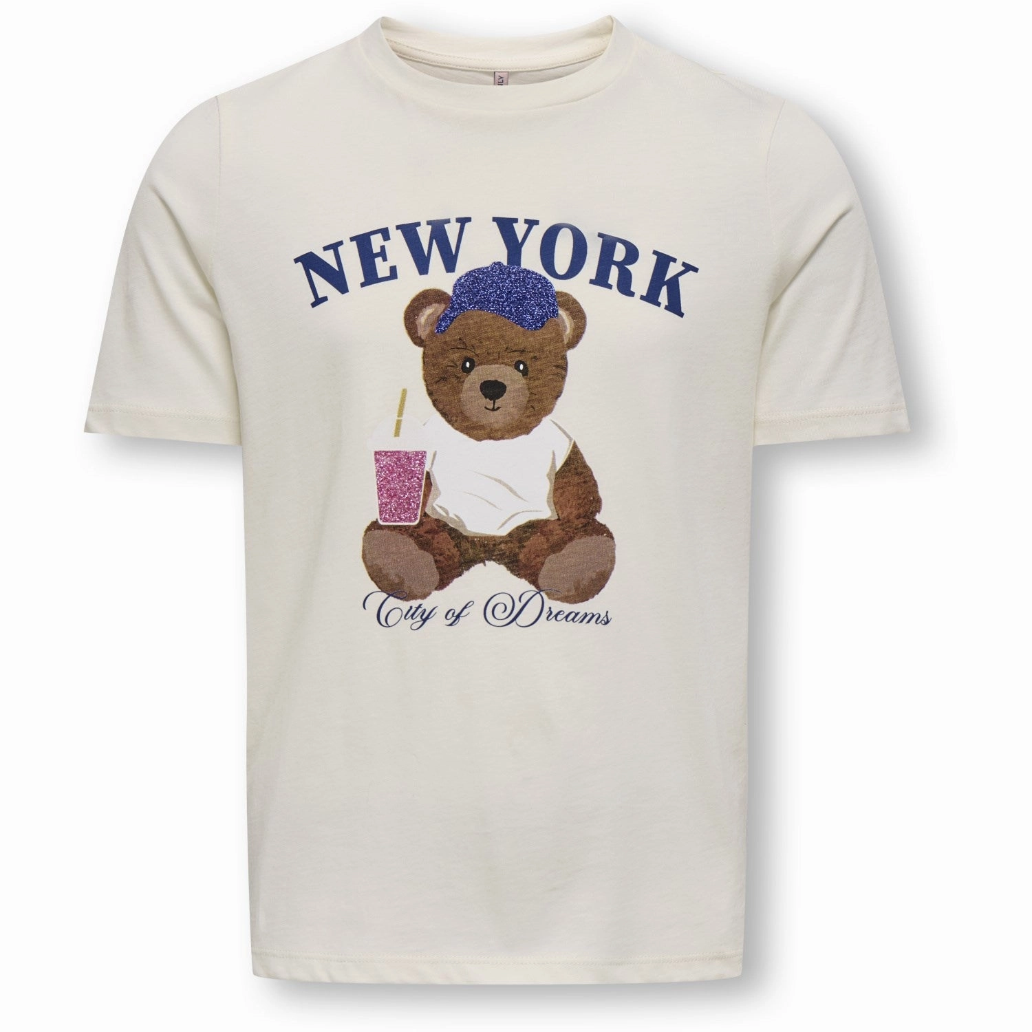 stain resistant coating kids ONLY Cloud Dancer New York Rosa Regular T-Shirt
