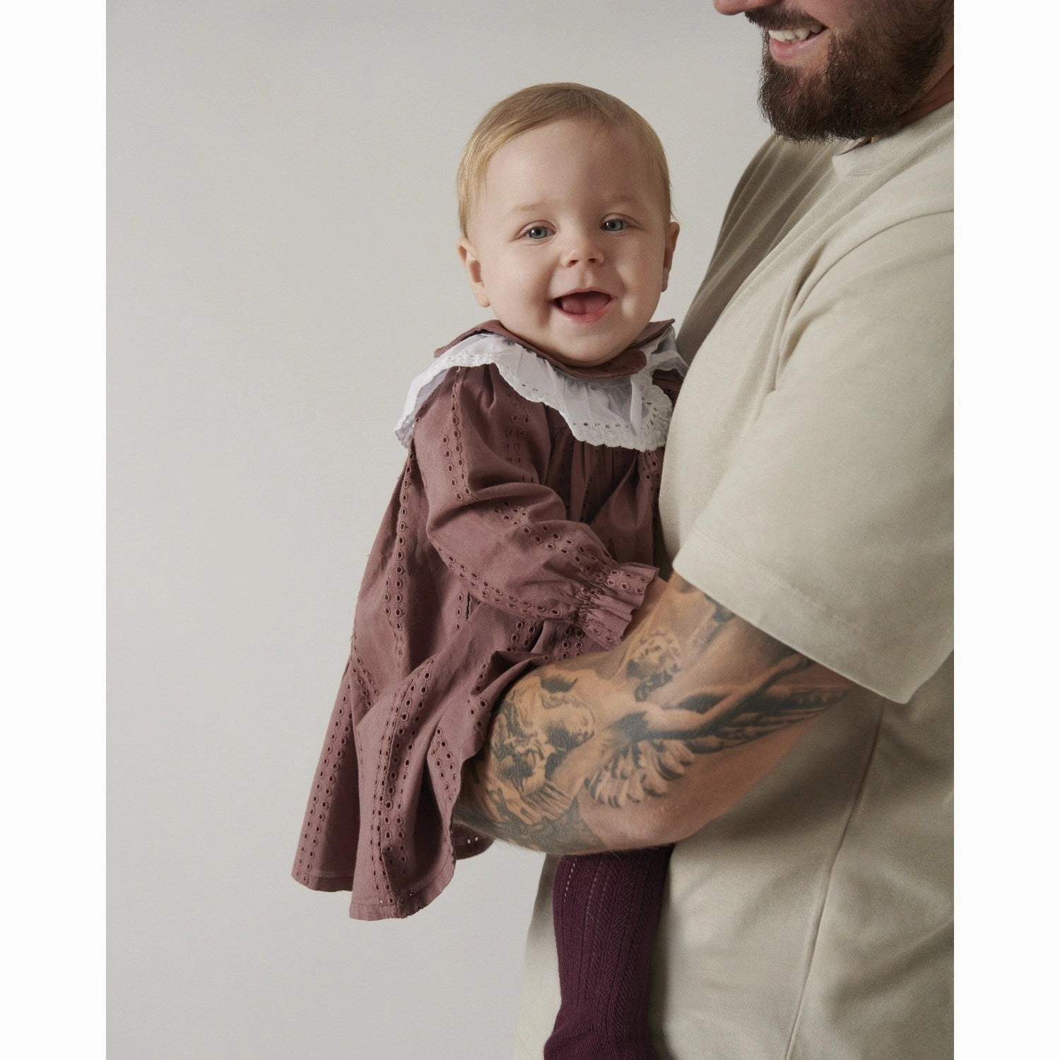 Luxe style MarMar Broderie Anglaise Dusty Grape Dulla LS Dress