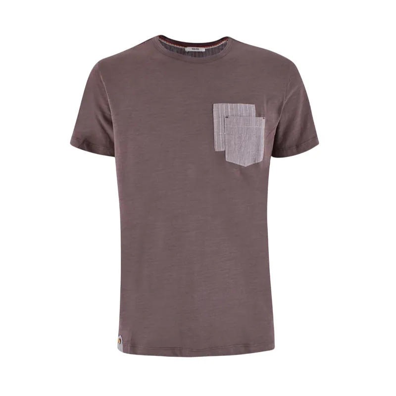 OdorResistantTechnology Casual Comfort Fit Yes Zee maglietta manica corta da uomo con taschino 0712 T736/S500 0232 cioccolato