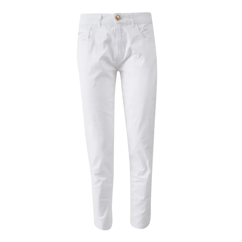 Yes Zee pantalone da donna Push Up in cotone elasticizzato 1319 P377 XX00 0101 bianco Wear Resistant Fabric