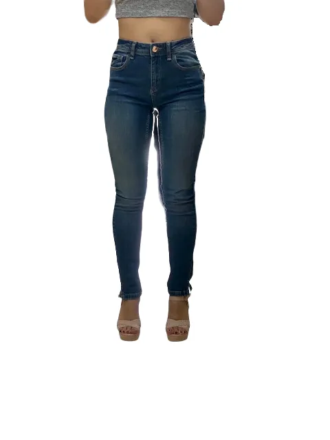 Anti Chafe Lining Yes Zee Pantalone Jeans donna 5 tasche jeggings P377W205 J712 super stone