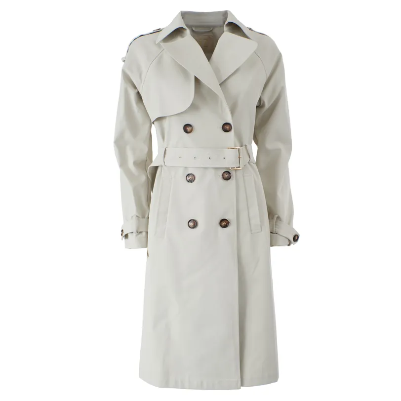 tall size Cold Protection Yes Zee Trench da donna doppiopetto con cintura O402 KZ00 ecru