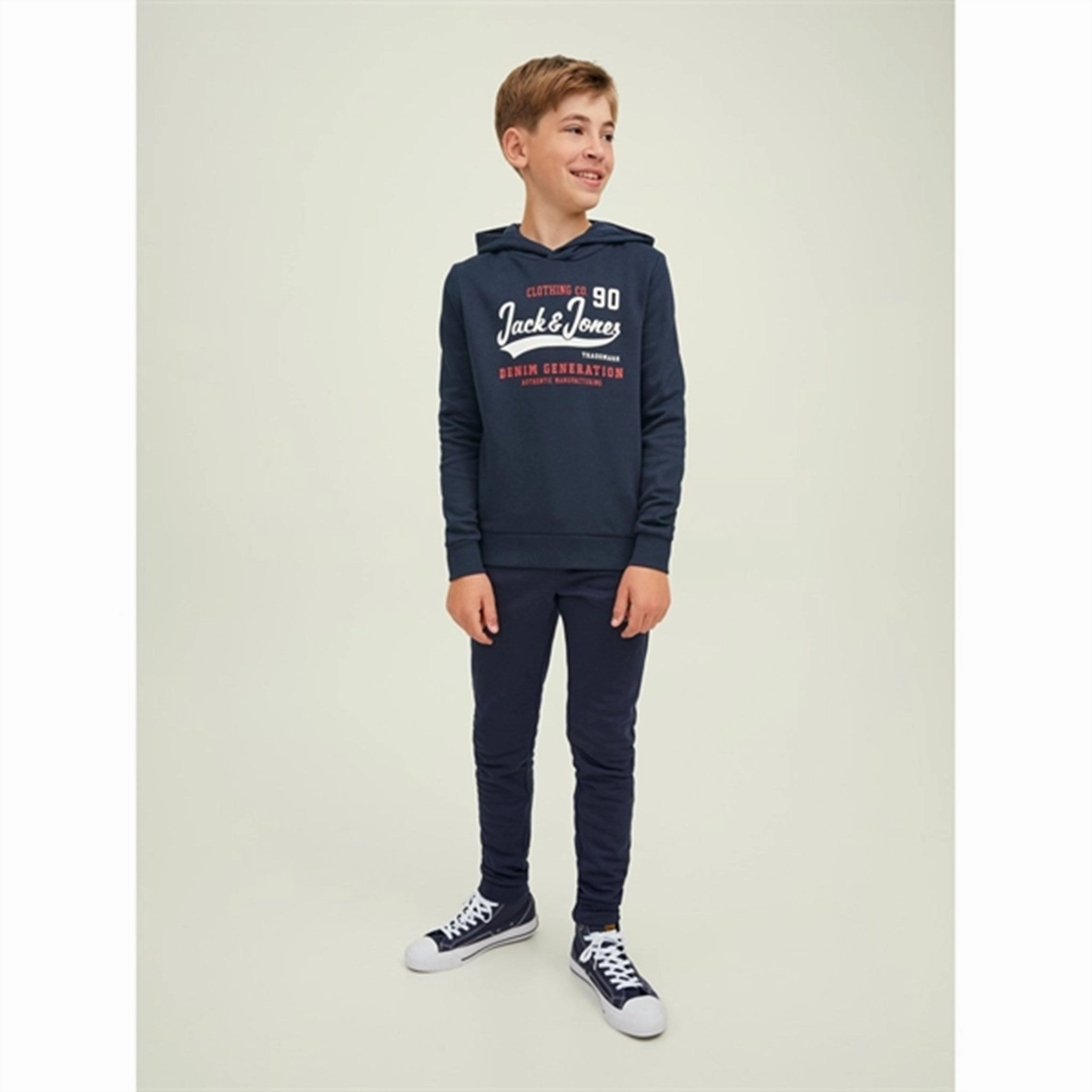 Jack & Jones Junior Navy Blazer Logo Sweat Hoodie Noos Okapi like Bee like