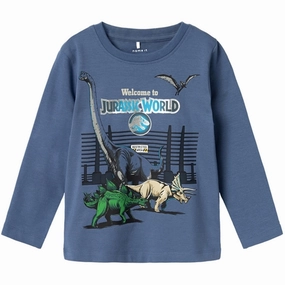 Non Iron Material Tailored Style Name it Bijou Blue Nata Jurassic Blouse