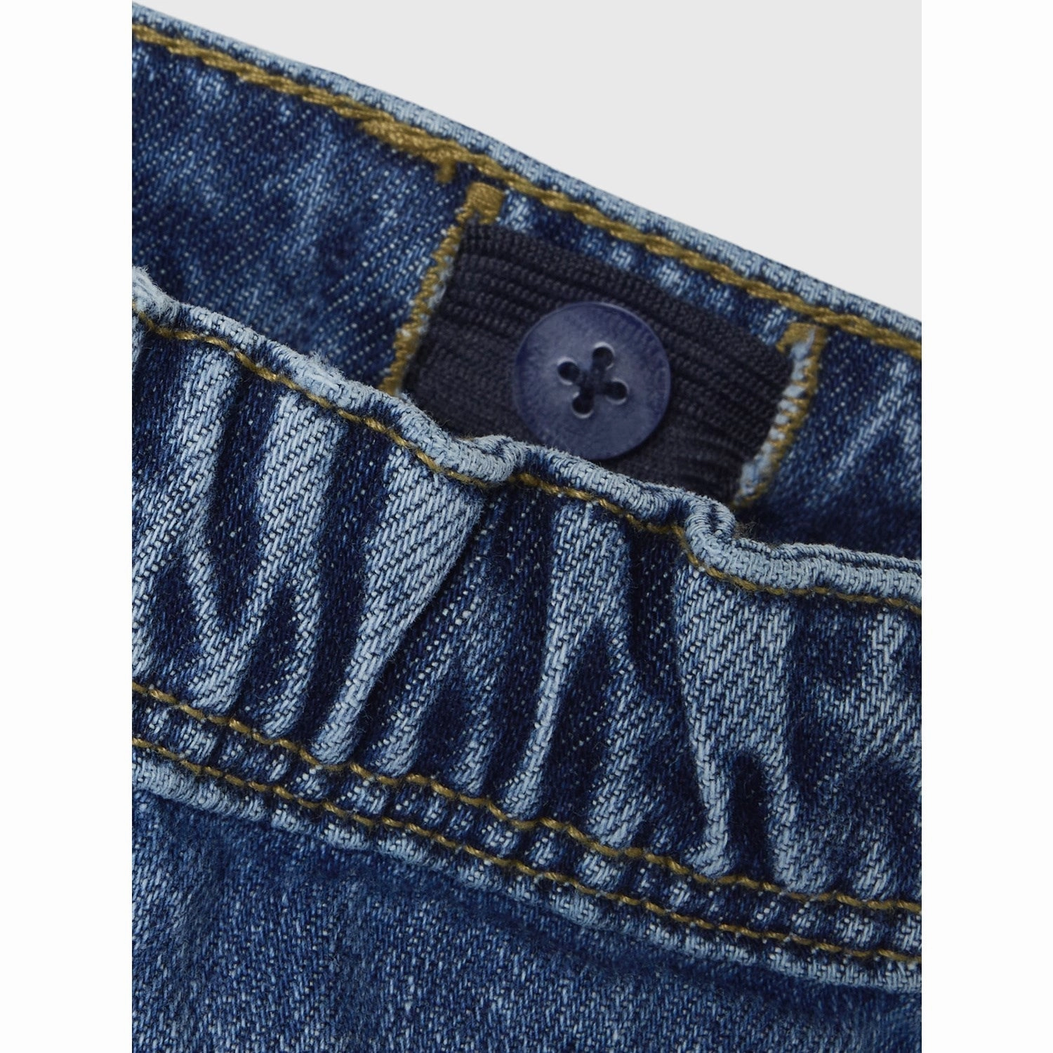 Modern Winter Warmth Loose elastic waistband Name It Dark Blue Denim Embroidery Silas Tapered Embellished Jeans