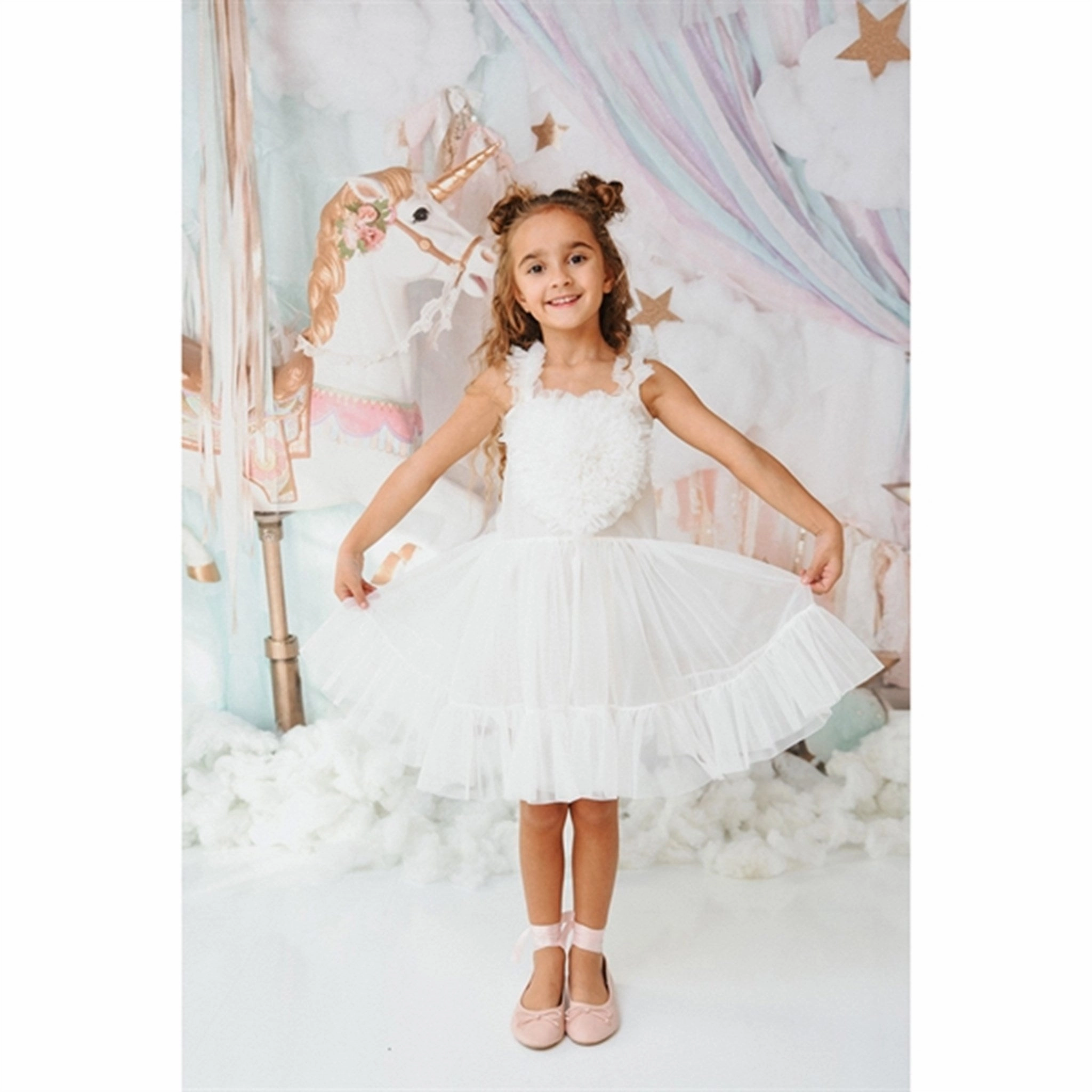 Dolly by Le Petit Heart Dress Lace Up Off White Essential Layer Straight-Cut