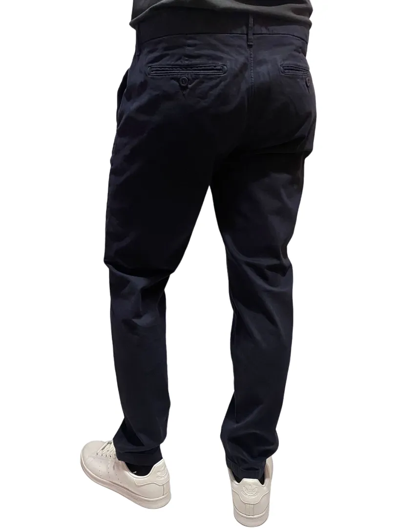Zero Construction pantalone casual da uomo con tasche America Beddy BED040 2394 BEDDY/6SP blu Non Binding Cuffs