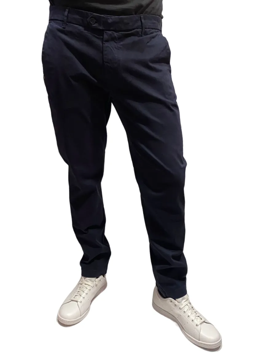 Zero Construction pantalone casual da uomo con tasche America Beddy BED040 2394 BEDDY/6SP blu Plaid detail Comfort Layer Wear
