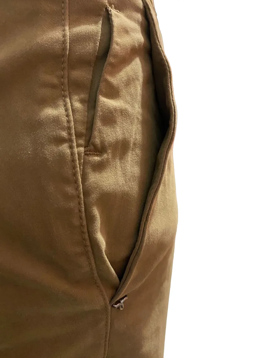 Heat Friendly Zero Construction pantalone casual da uomo con tasche America Beddy BED040 2394 BEDDY/6SP tabacco