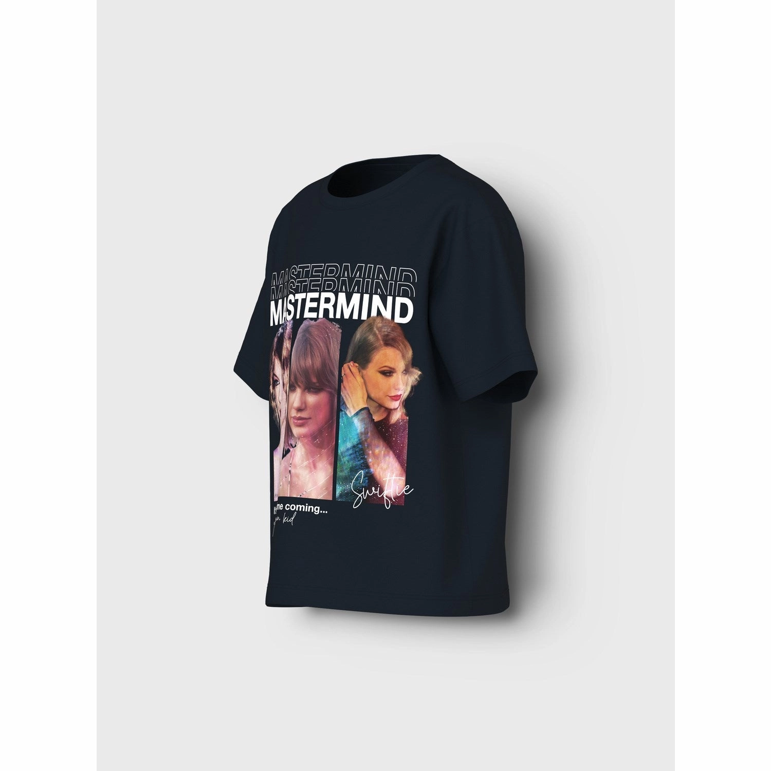 Name It Black Fidah Celebrity Icons Regular T-Shirt Adjustable Hem Set In Sleeve