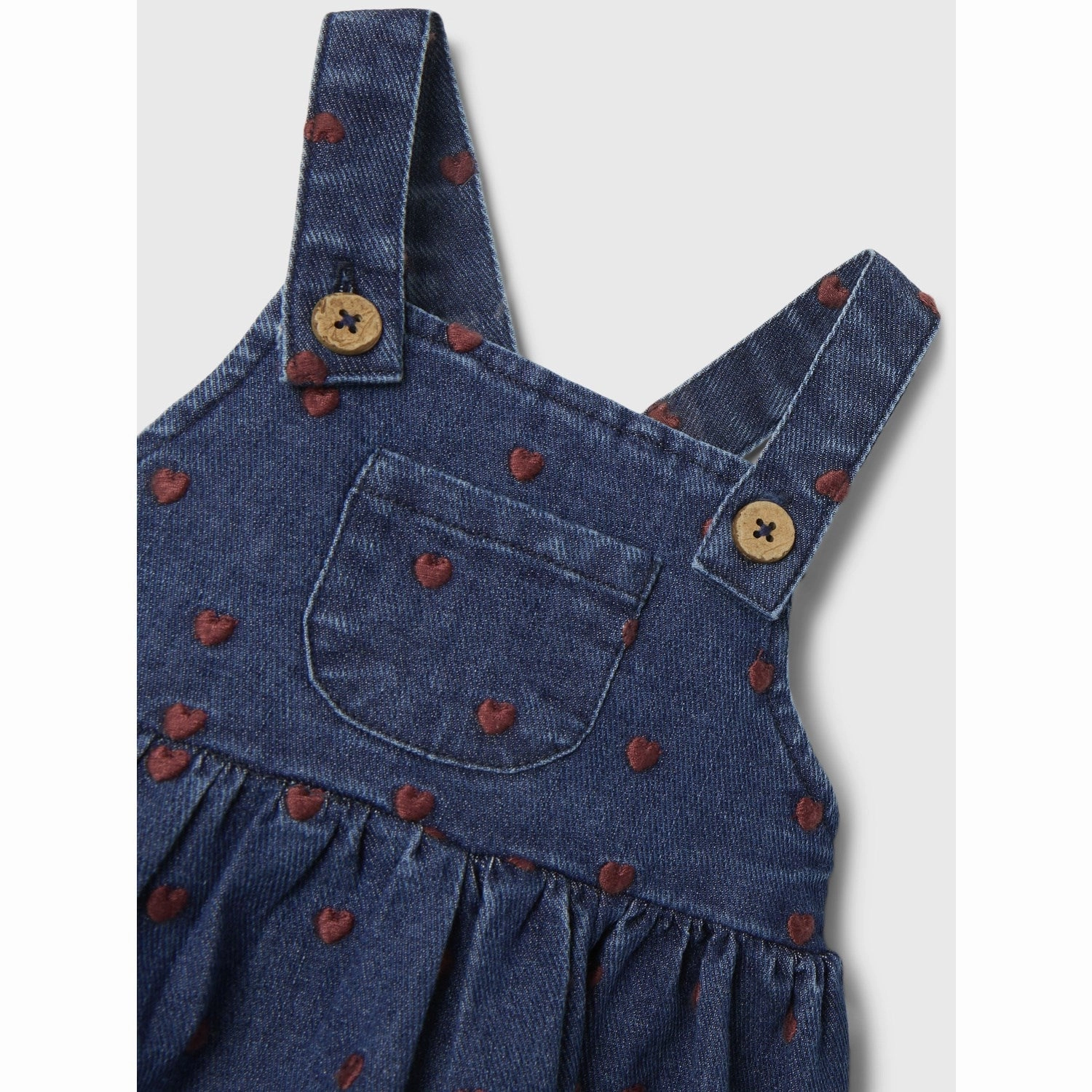Bold Elegance Collar Accent Lil'Atelier Dark Blue Denim Heart Embroidery Liva Loose Denim Skirtall