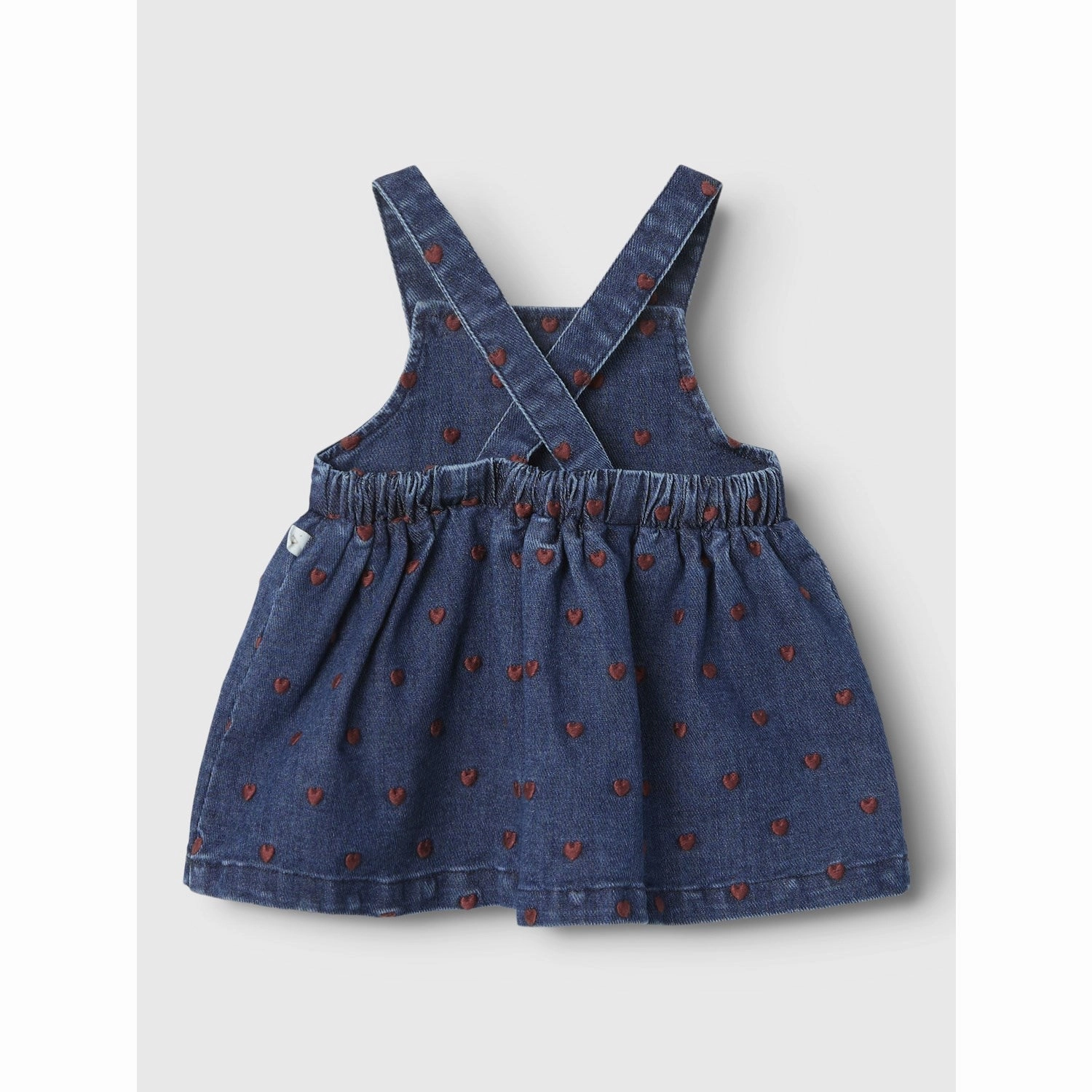 Lil'Atelier Dark Blue Denim Heart Embroidery Liva Loose Denim Skirtall Sharp Look Statement Look